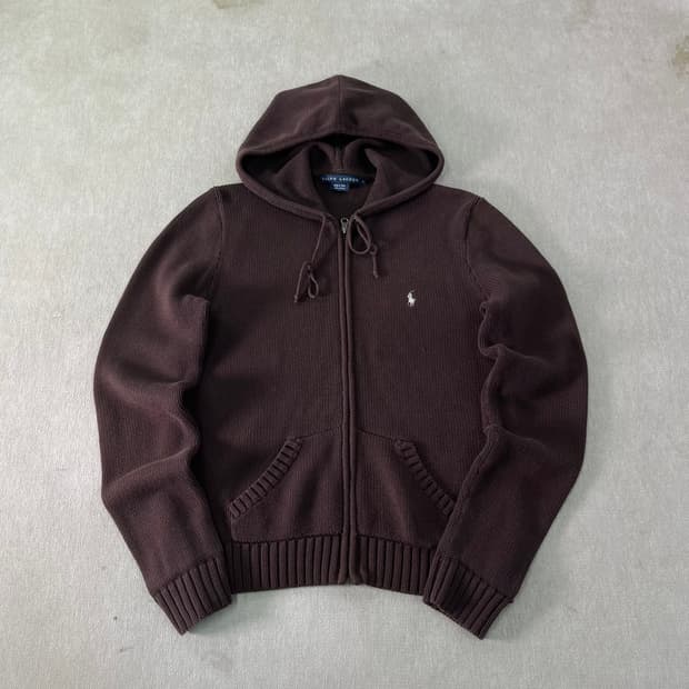 W 95 폴로랄프로렌 스몰포니 니트 후드집업