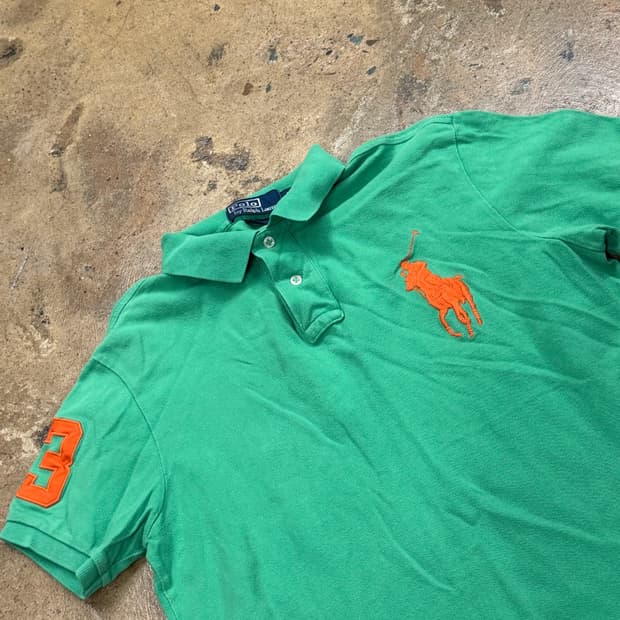 폴로 랄프로렌 그린 민트 빅포니 카라 반팔 티