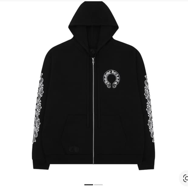 크롬하츠 홀스슈 플로랄 플리스 집업 후드 M