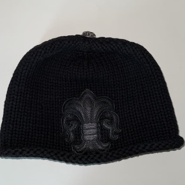 크롬하츠 플레어 레더 패치 비니 코튼