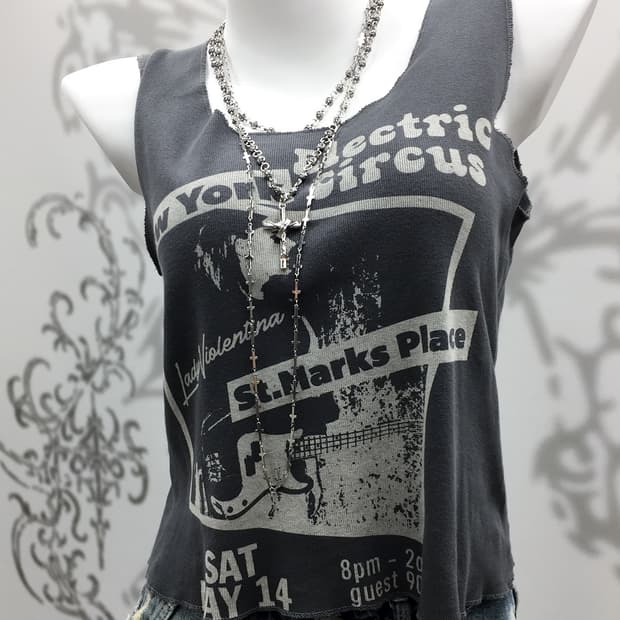 Y2K printing crop sleeveless