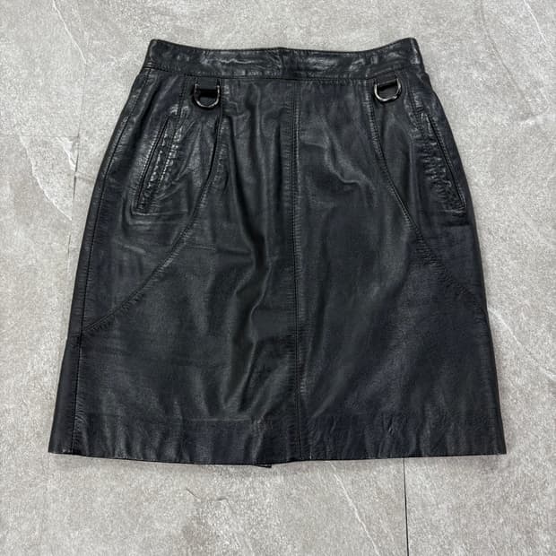 - 80‘s Vintage Real Cow Leather Skirt 