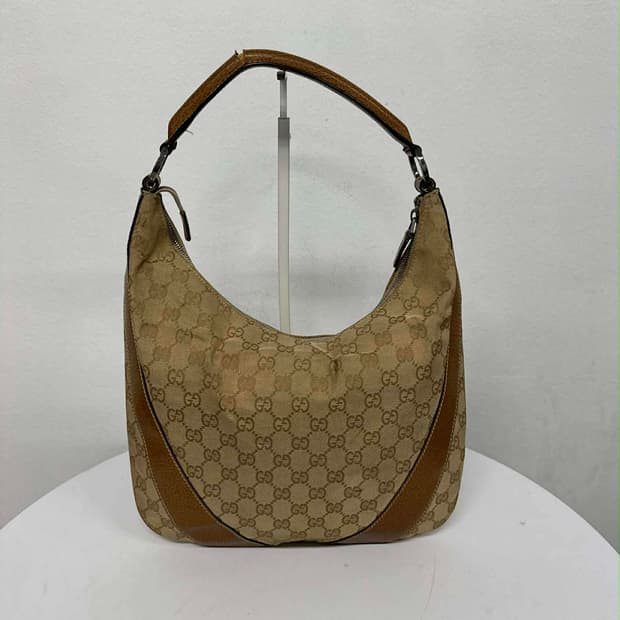 구찌 GG 캔버스 반달 호보 숄더백 토트백