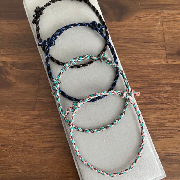 마크라메 유기농코튼 실팔찌 세트(L)