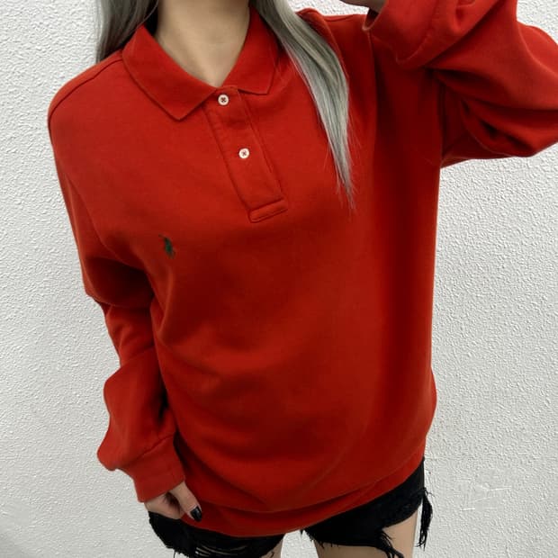 폴로 랄프로렌 딥그린포니 오렌지 pk티 L