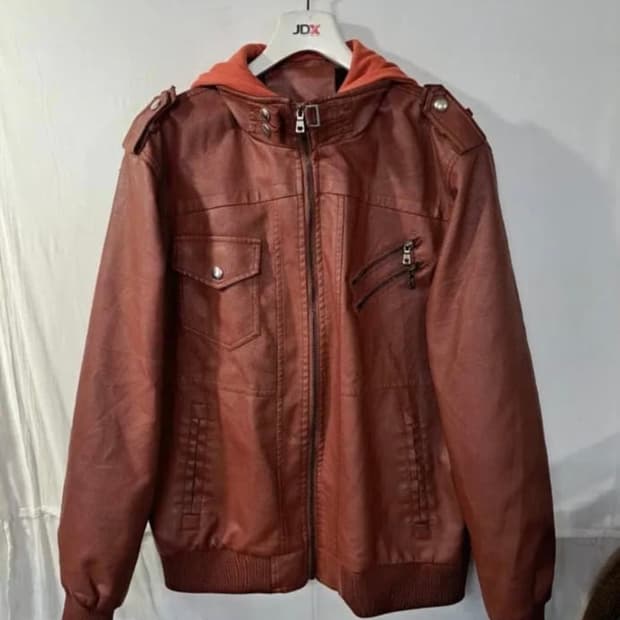브라운 가죽자켓