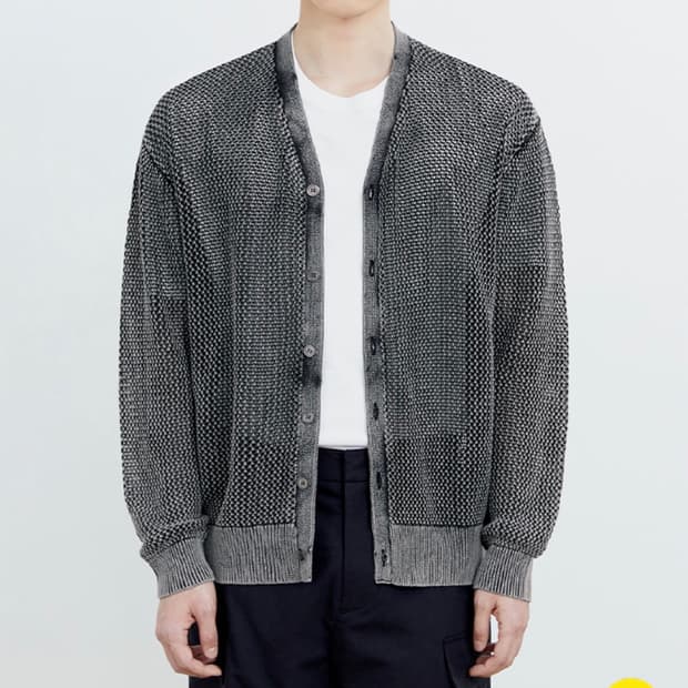 데이 피그먼트 워싱 가디건