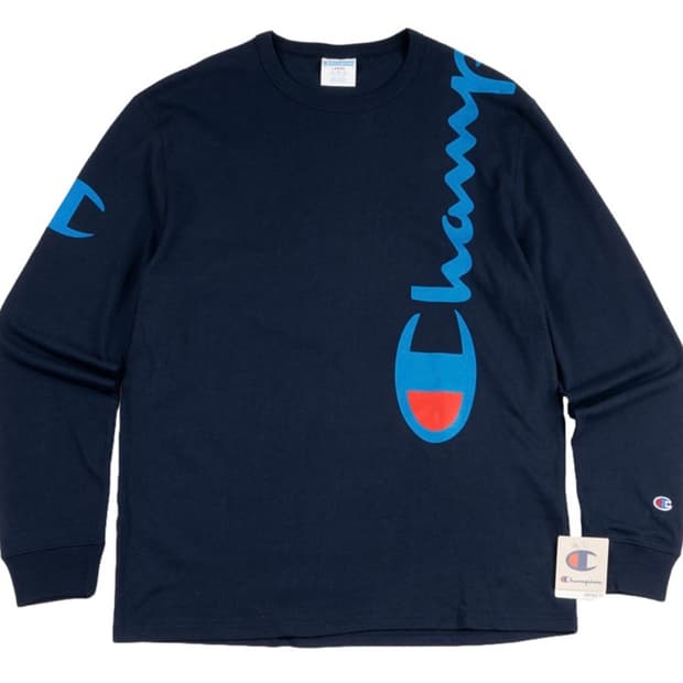 챔피온 헤리티지 스크립트 오버 숄더 긴팔티