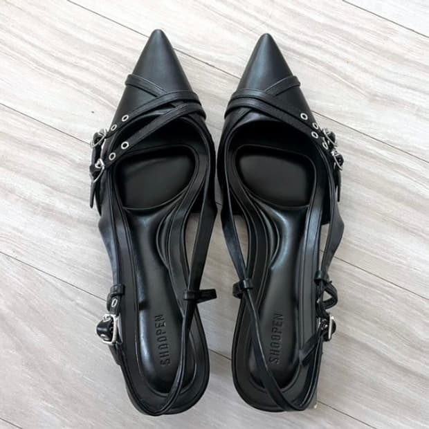 스틸레토 트리플 버클 슬링백 구두 235