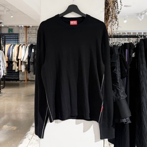 디젤 블랙 사이드라인 울 캐시미어 블렌드 니트