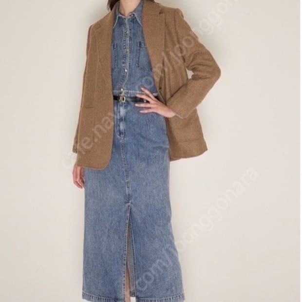 한섬 랑방 2023 백밴딩 데님 슬릿  스커트 64-94사이즈