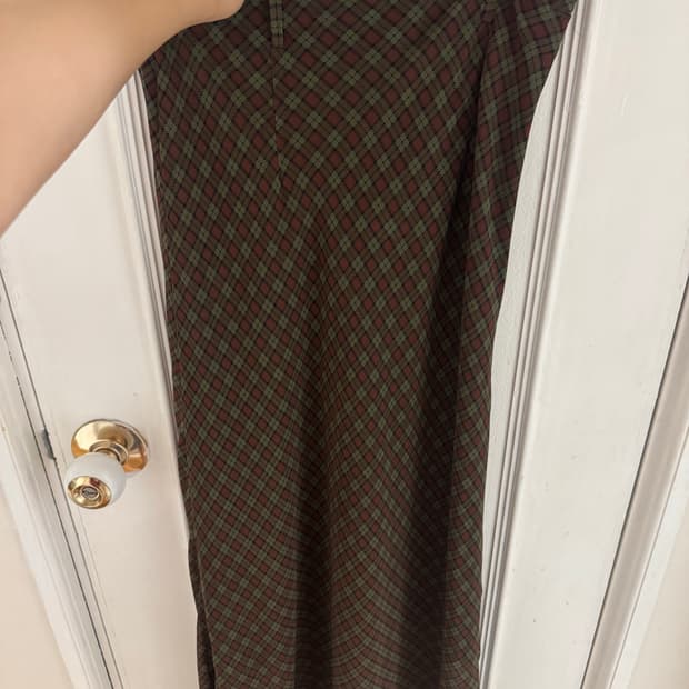 빈티지 체크 바이어 쉬어 스커트