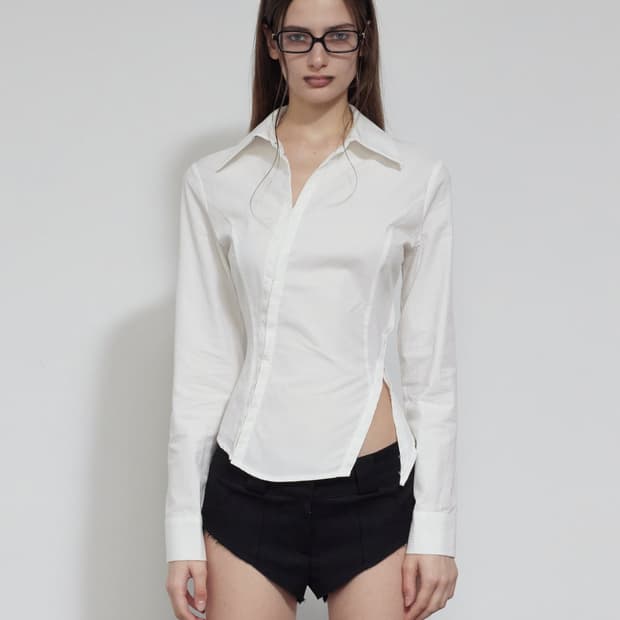 보헴서 DIAGONAL SLIM FIT SHIRT, IVORY