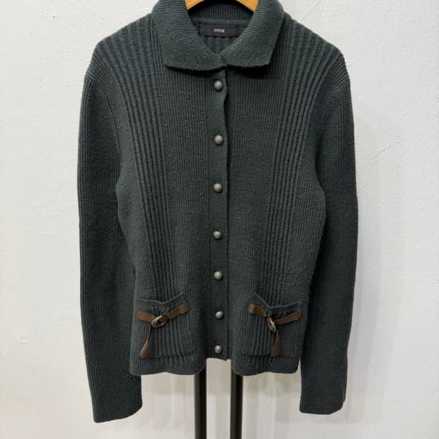 정품) SYSTEM 시스템 한섬 다크 그린 가디건 90F