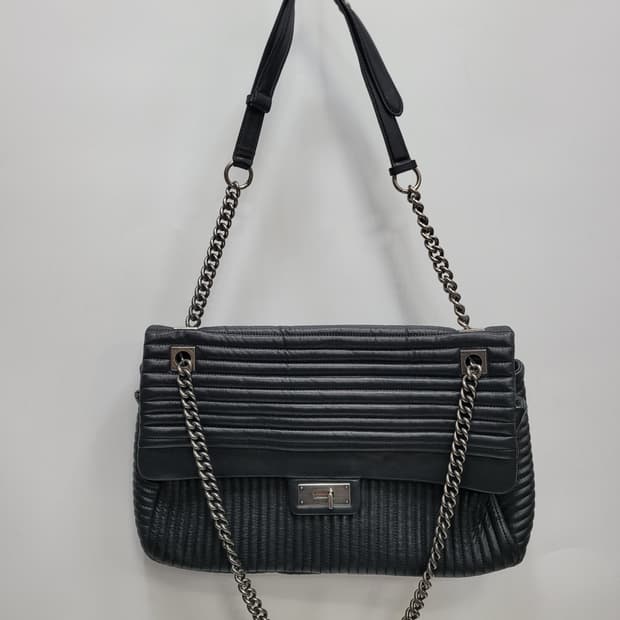 TIME 타임 마틀라쎄 퀼팅 램스킨 체인 숄드백 / 양가죽 블랙
