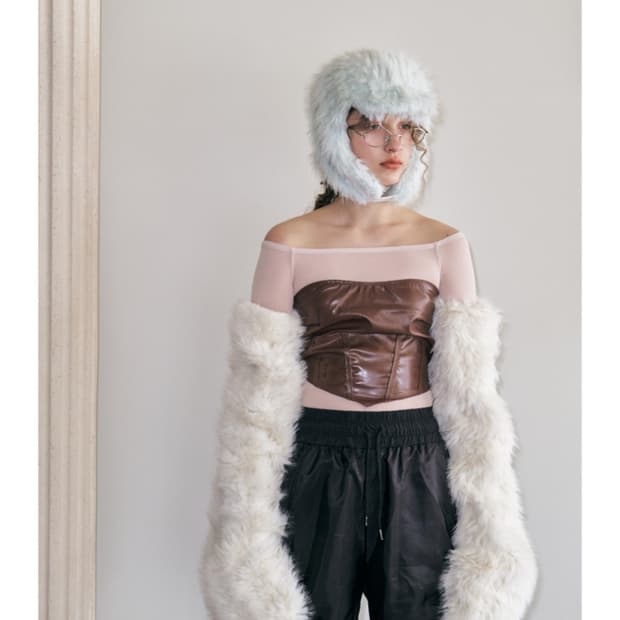 포에지담 플러피 이어플랩 햇 인 민트