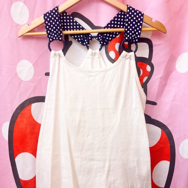 jpn 도트 코튼 슬리브리스