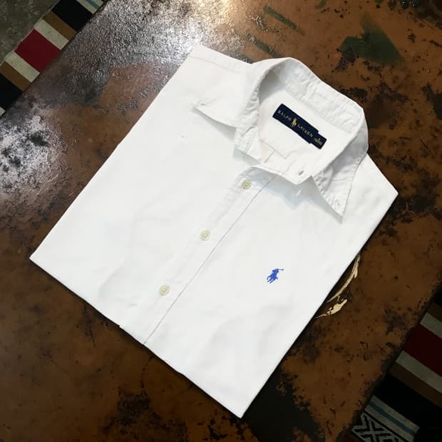 폴로랄프로렌 화이트 옥스포드 반팔 셔츠 남성 102 여성 루즈핏