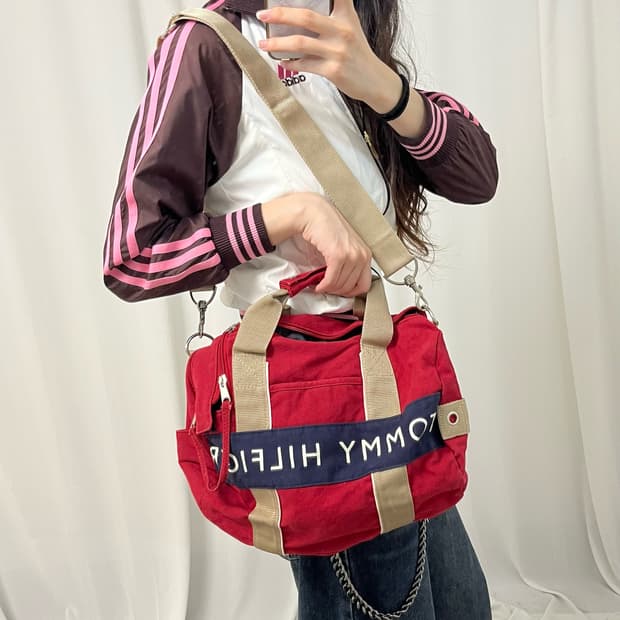 Tommy Hilfiger red hammer bag