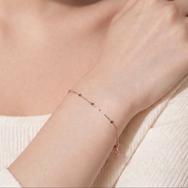 로즈몽 정품 14K 로즈골드 런던블루 토파즈 팔찌 | 풀구성 | 택포