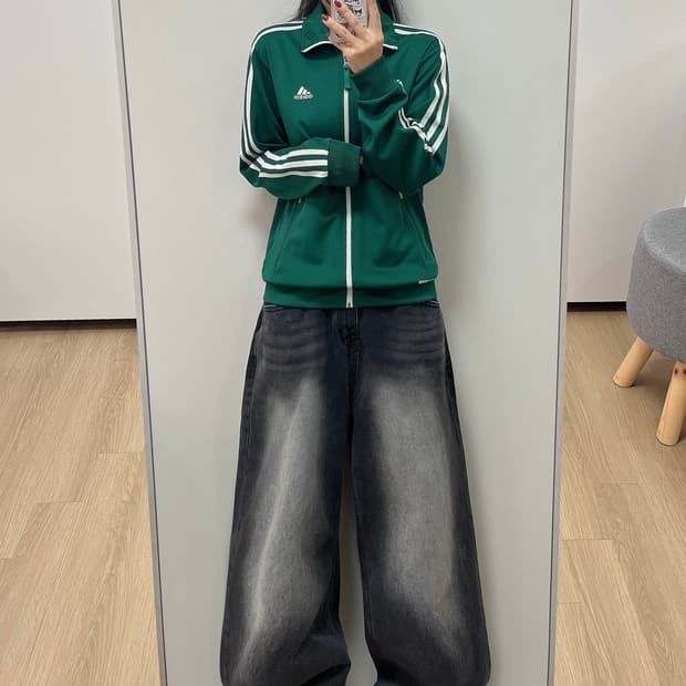 아디다스 올드스쿨 딥그린 트랙탑 져지