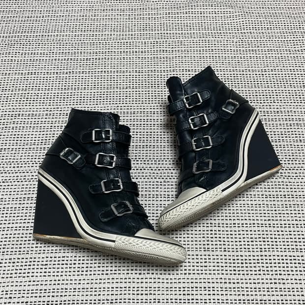 Ash belted leather hightop sneakers 37 