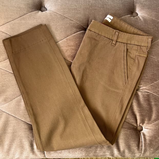 오일릴리 여자 브라운 코튼바지 면바지 