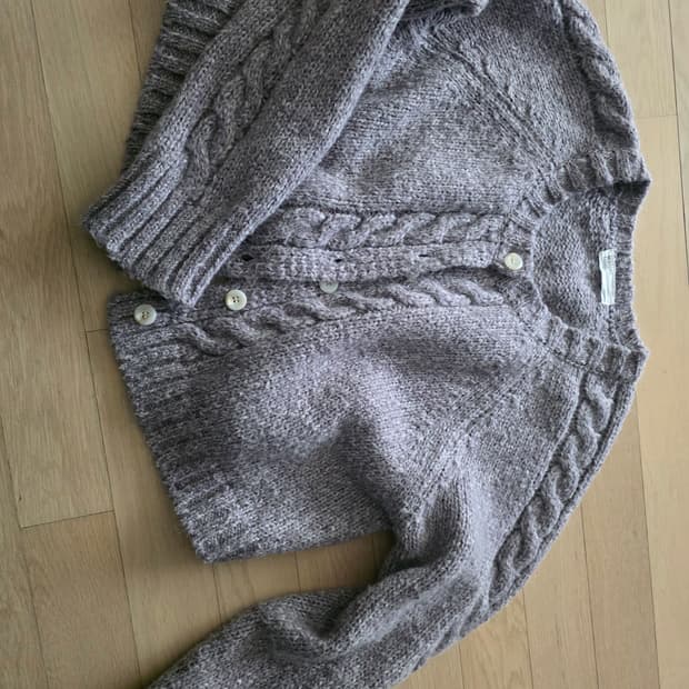 니트 짜임 가디건 코지 모리 빈티지