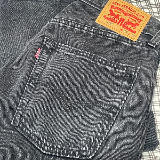 리바이스 578 배기진 흑청 34/32
