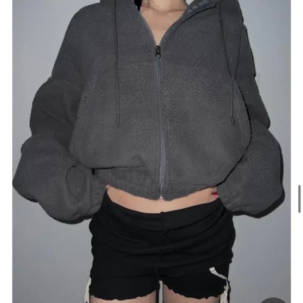 Tanger 크롭 후리스 핑크,그레이