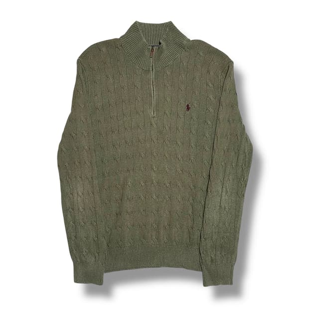 Polo Ralph Lauren 케이블 하프 반집업 니트