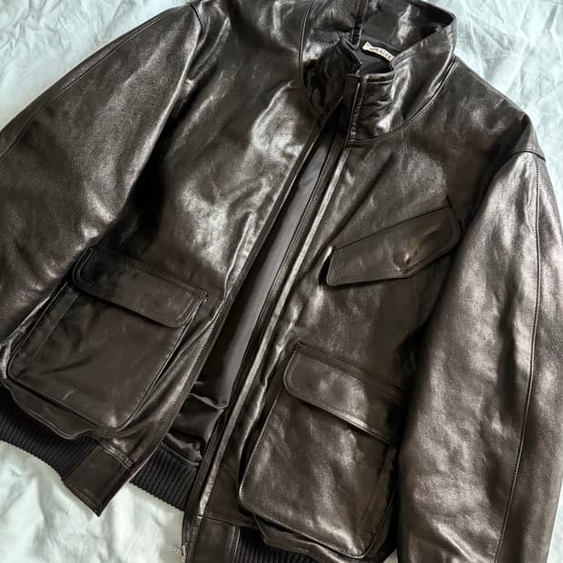 오라리 레더 블루종