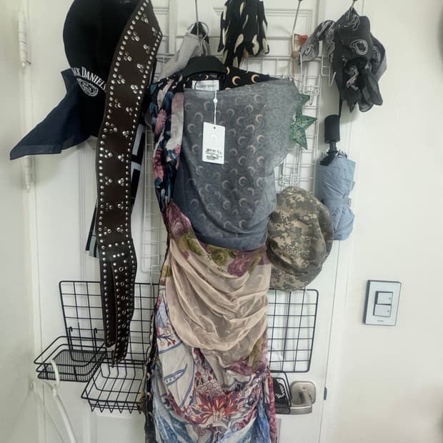 마린세르 실크 스카프 드레이프 드레스