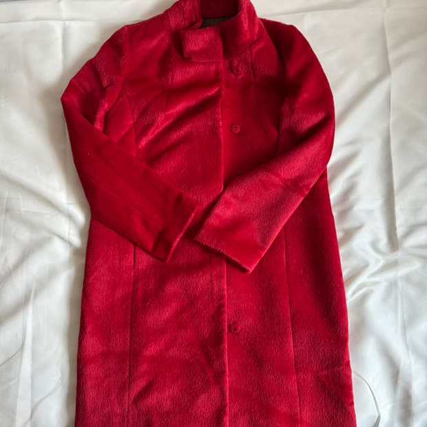 키스 레드 알파카 코트 