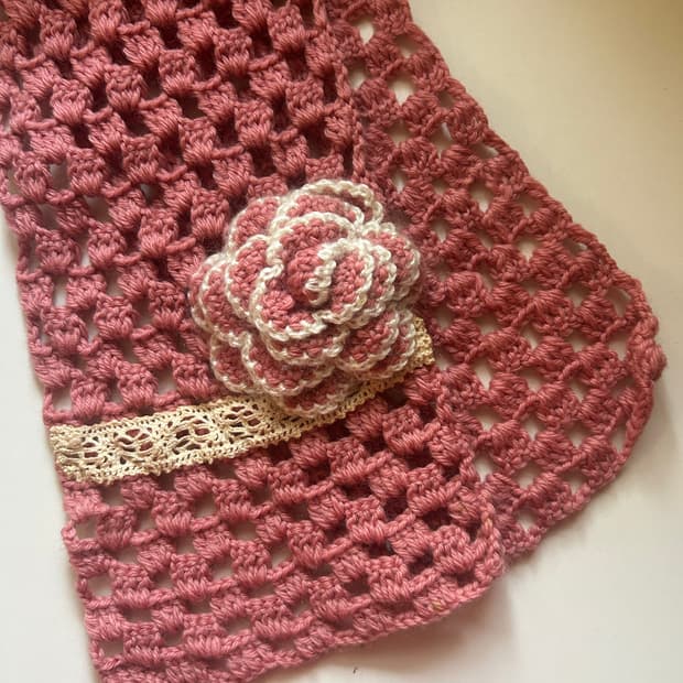 꽃 레이스 머플러 