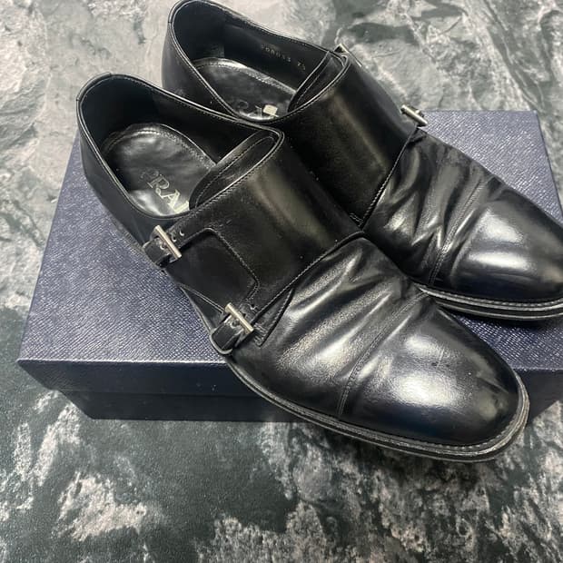 프라다 더블 몽크 스트랩 로퍼 7.5