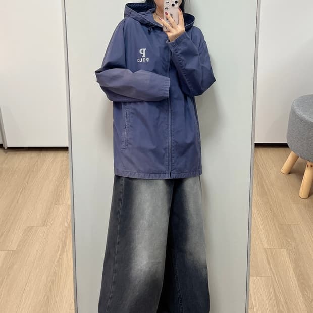 폴로 랄프로렌 90s 자수로고 코튼 후드 자켓