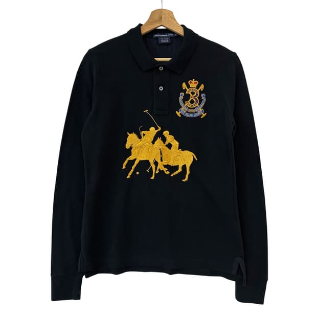 랄프로렌스포츠 자수 롱 슬리브 블랙 L 