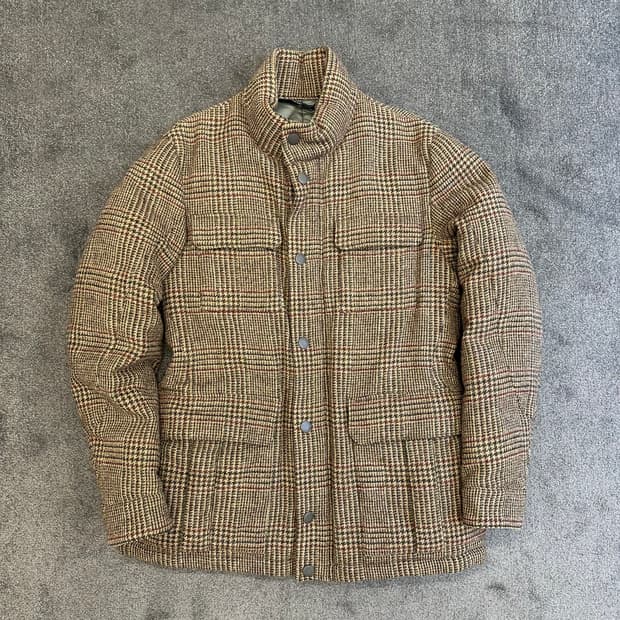 Montedoro 남성 체크 트위드 패딩자켓 L