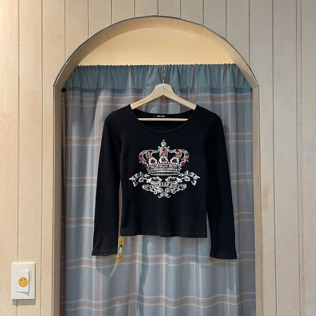 일본빈티지 Y2K 비쥬 크라운 티셔츠