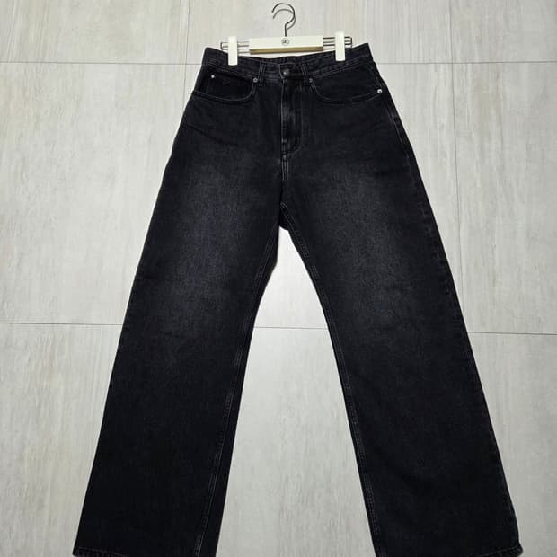 벨리에 트루와이드 데님 팬츠 워시드 블랙 xs 28