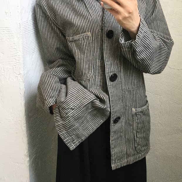 Blue Blue 블루블루 커버올 스트라이프 자켓