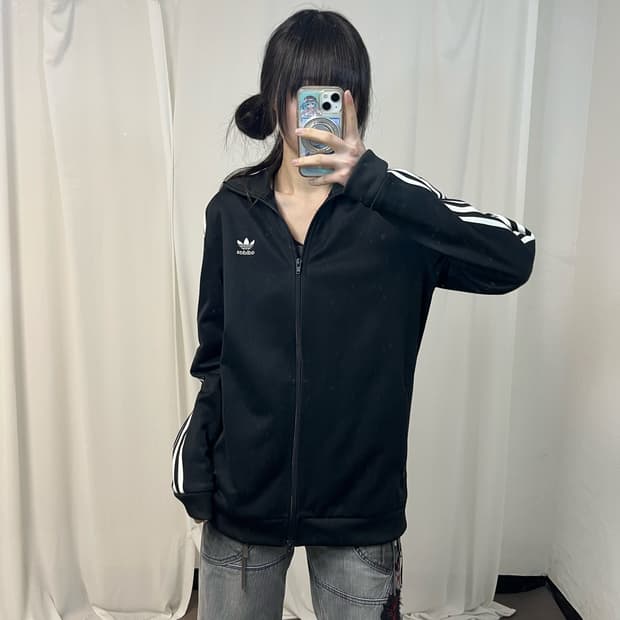 Adidas black Beckenbauer two-way jersey