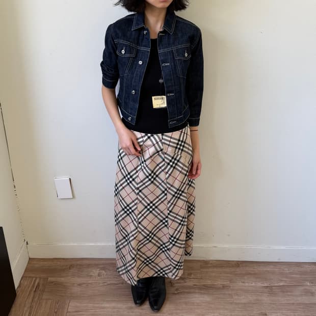 버버리 노바체크 데님 자켓