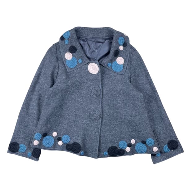 Vintage 도트 포인트 울 자켓 