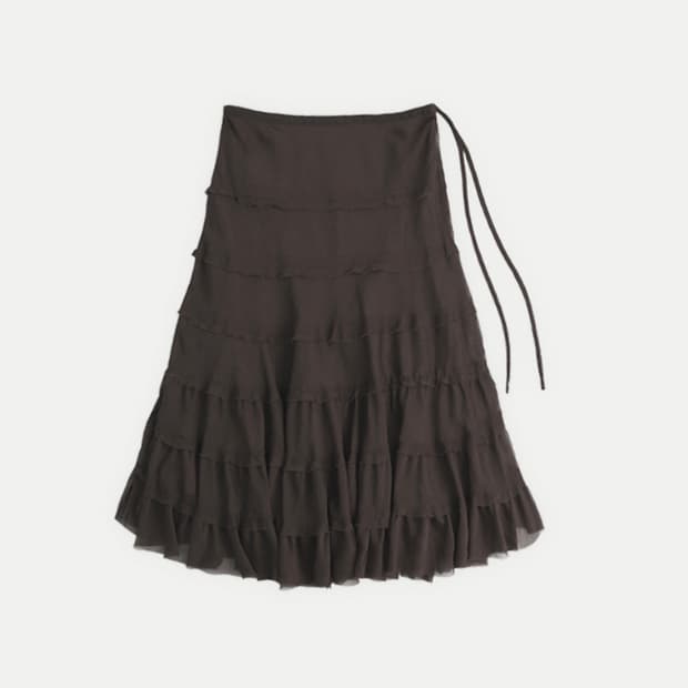 콜로신스 NORA SHIMMERING SKIRT NUT BROWN 