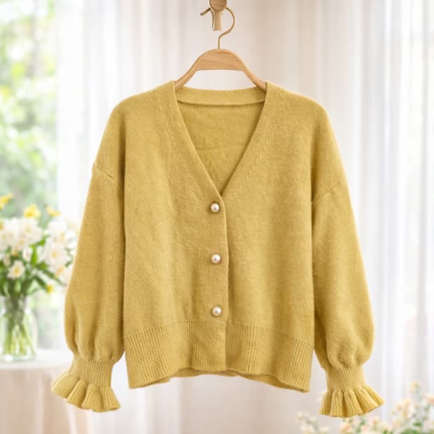 진주돋보이는 앙고라가디건 66