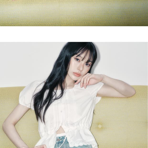 레이브 Lace Square Neck Blouse 
