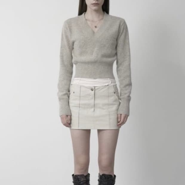 [보헤미안 서울] leather hip hanger skirt