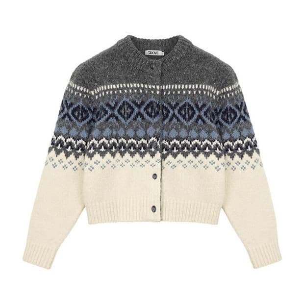 택O) 그로브 노르딕 가디건 그레이